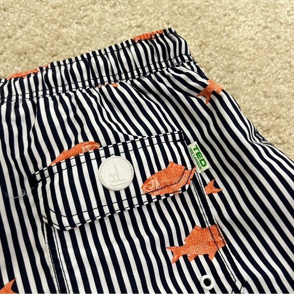 Ted Lapidus Printed Swim Trunks Swimwear Gold Fish Ocean Water Men’s Size Large - Picture 12 of 16